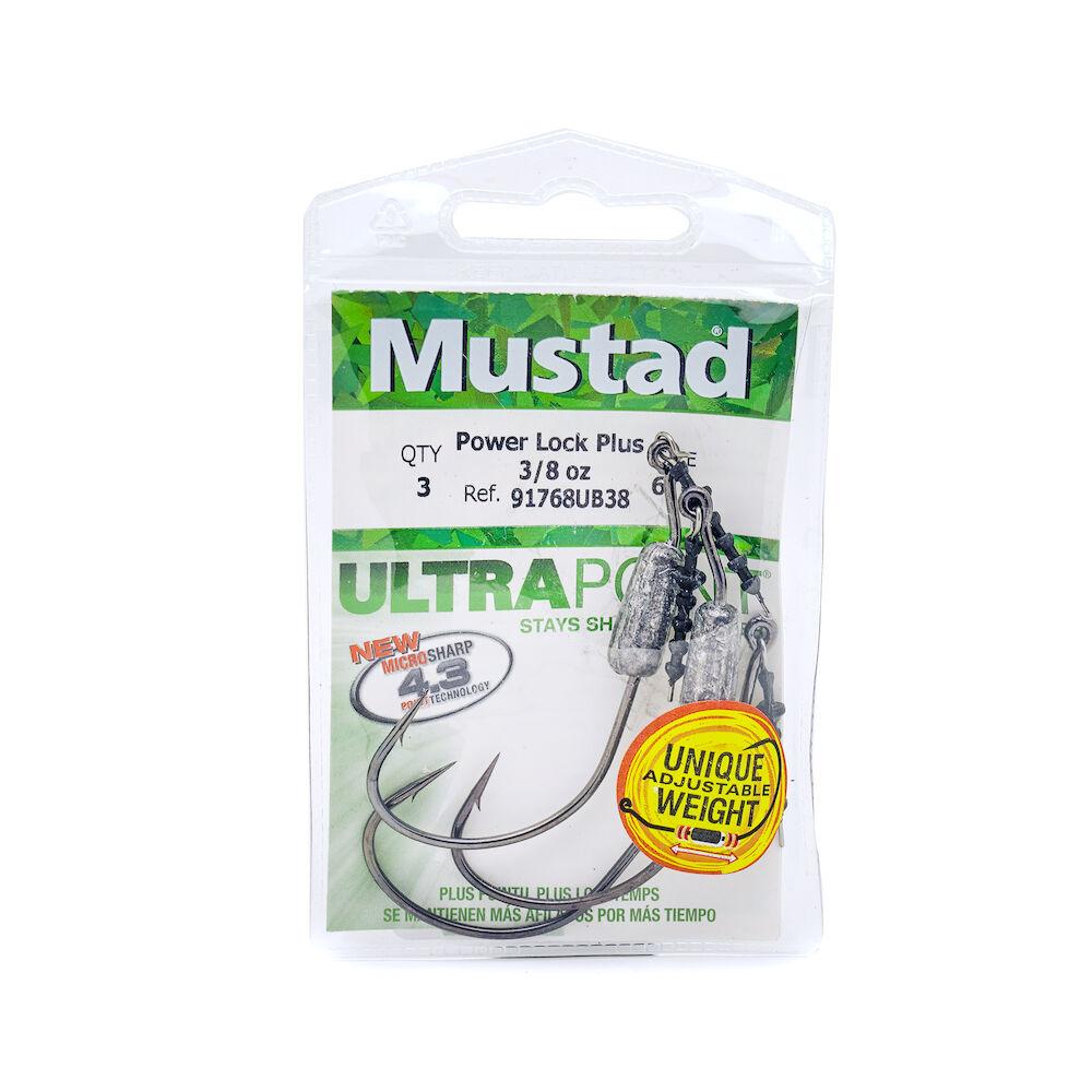 2 Packs Mustad Power Lock Plus Weighted Spring Keeper Worm Hooks 4/0 